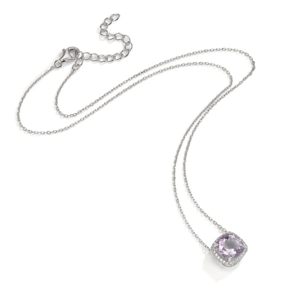 Collier Silber Amethyst rhodiniert 40-45 cm verstellbar