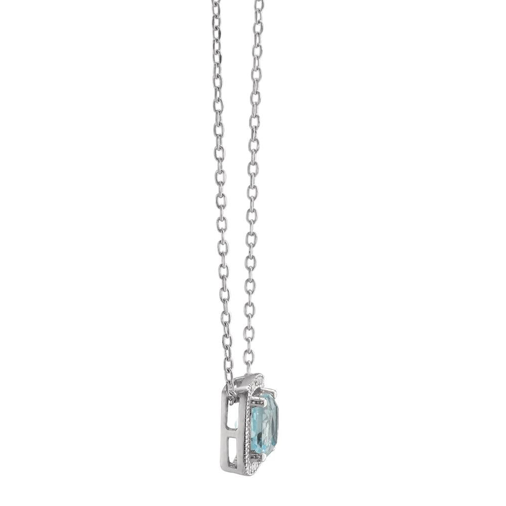 Collier Silber Topas blau rhodiniert 40-45 cm verstellbar