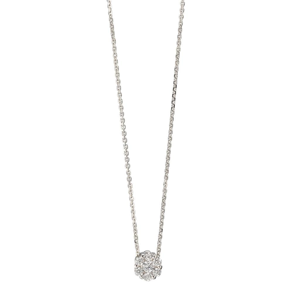 Collier 750/18 K Weissgold Zirkonia 7 Steine 41 cm