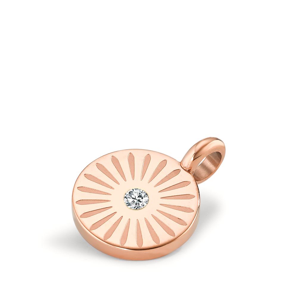 Charm-Anhänger Blüte Roségold aus Edelstahl glänzend Ø11 mm