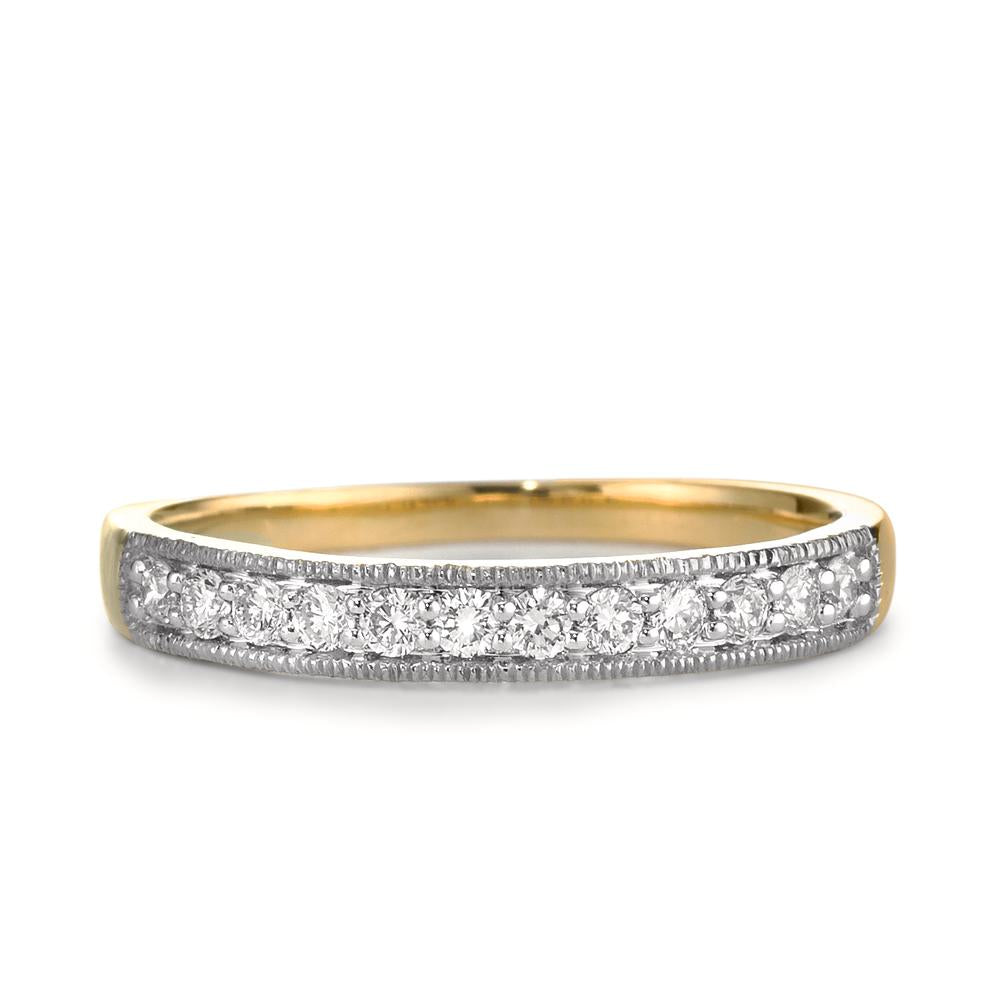 Memory Ring 750/18 K Gelbgold Diamant 0.25 ct, 12 Steine, w-si