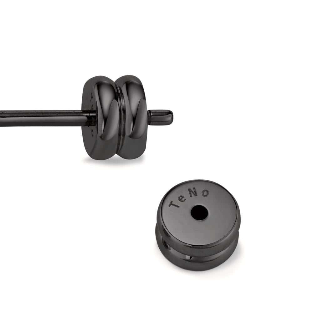 Ohrstecker Pura Black aus Edelstahl mit Comfort-Steckverschluss, Ø8mm