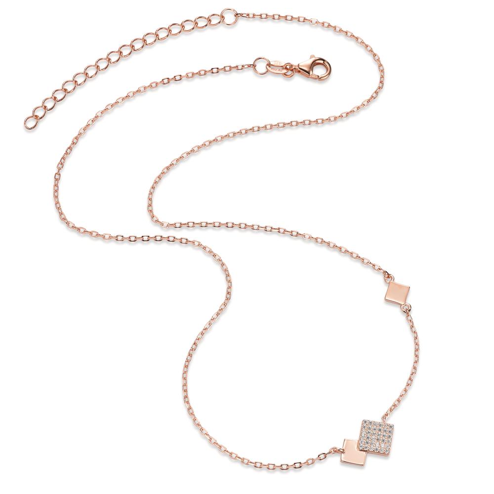 Collier Silber Zirkonia rosé vergoldet verstellbar