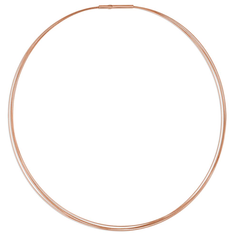 Seilcollier Aurely Rosé aus Edelstahl 5-reihig mit Clipverschluss, 45cm