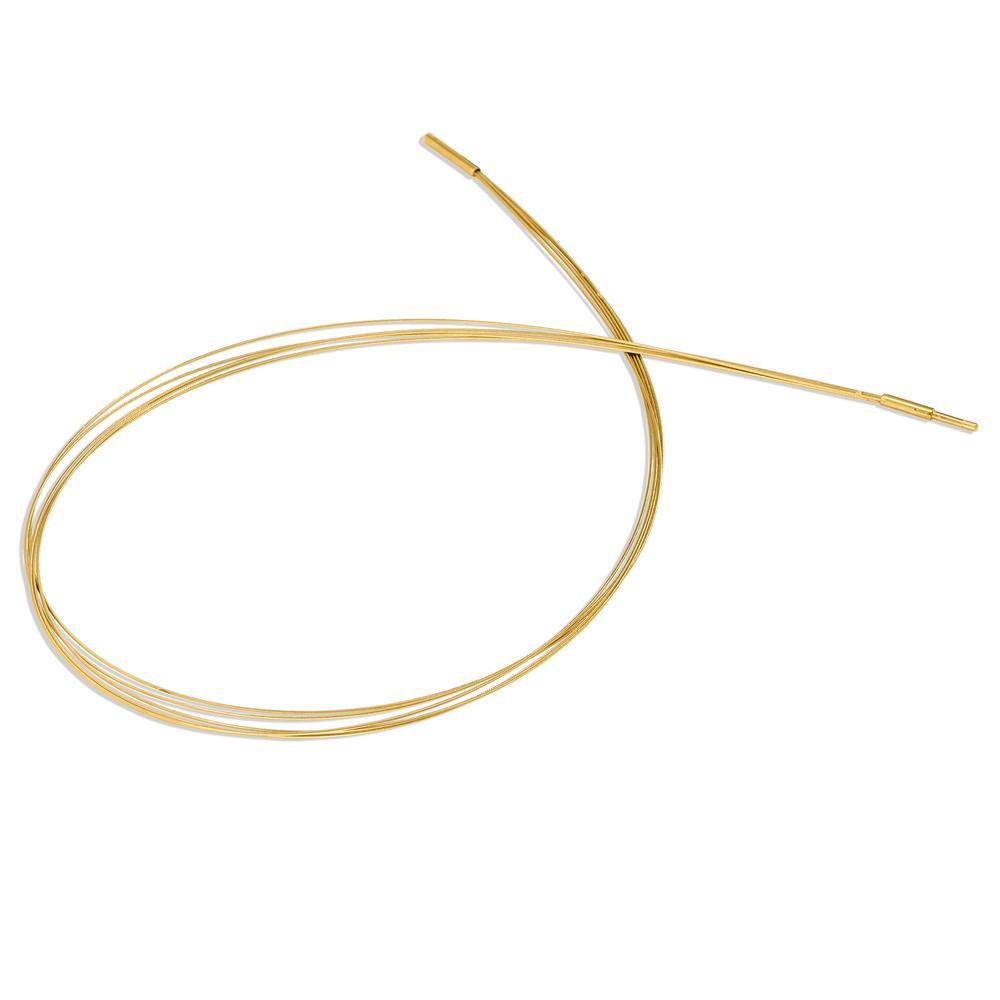 Seilcollier Aurely Gold aus Edelstahl 5-reihig mit Clipverschluss