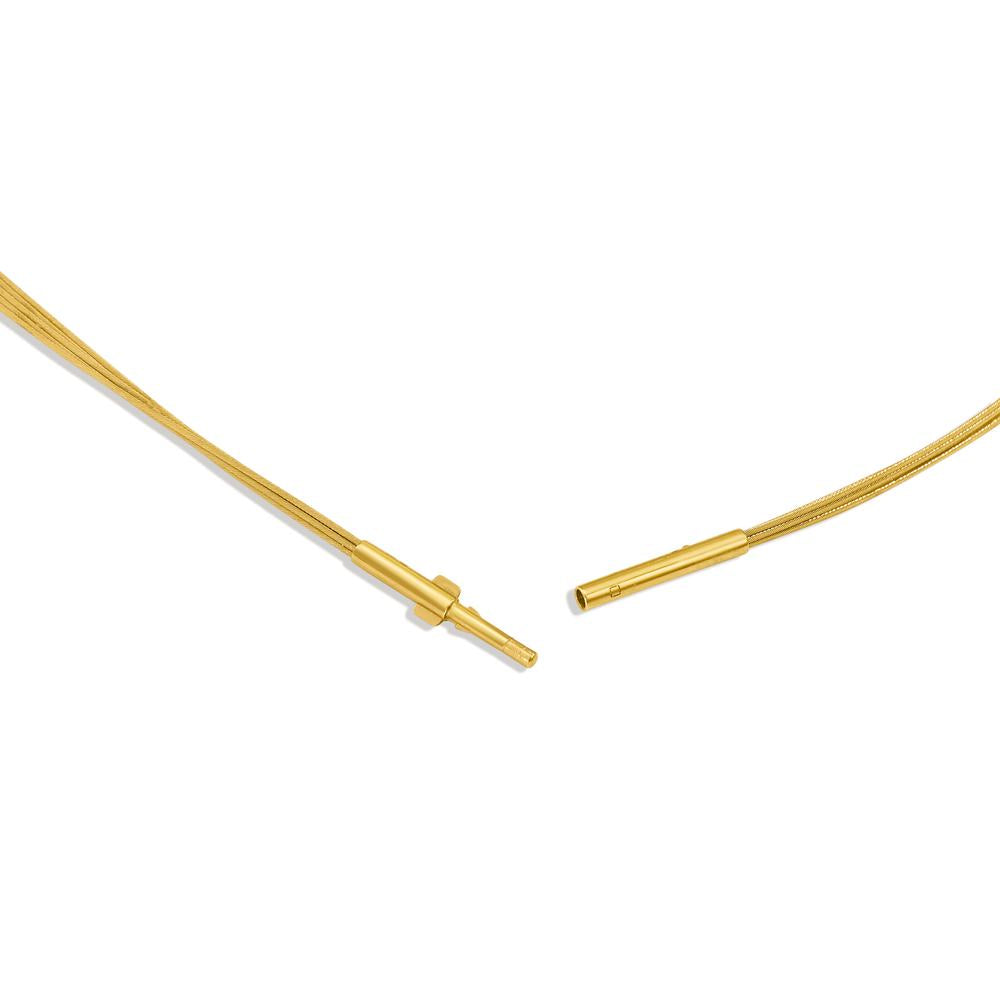 Seilcollier Aurely Gold aus Edelstahl 5-reihig mit Clipverschluss, 45cm