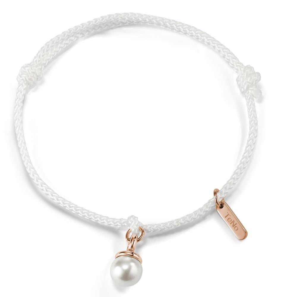 Pearl Drop Armband Rosé - Weiss mit Muschelperle Ø7 mm verstellbar