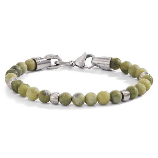 Armband ERA aus natürlichen Jade Perlen mit Edelstahl Ø6.5 mm