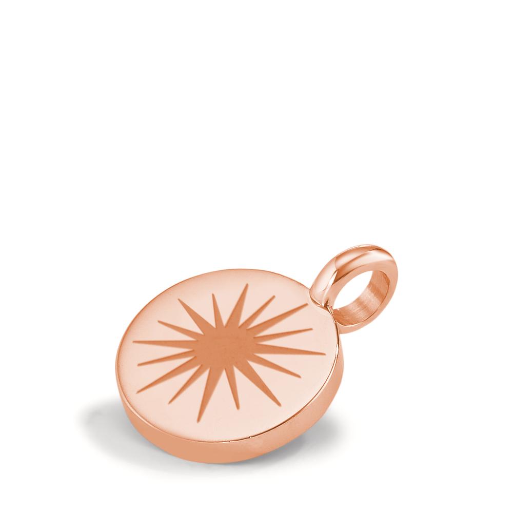 Charm-Anhänger Sonne Rosé aus Edelstahl glänzend Ø11 mm