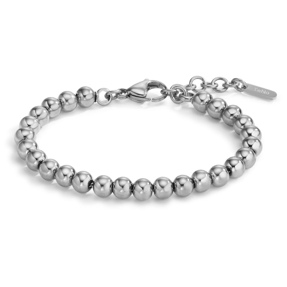 Armband Bola aus glänzenden Edelstahlkugeln Ø6mm, 16,5- 19,5cm verstellbar