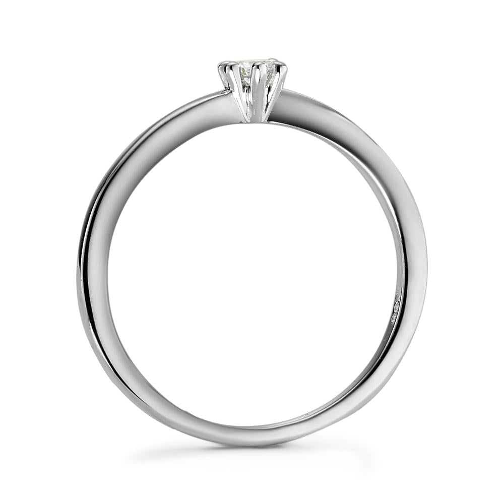 Solitär Ring 950 Platin Diamant weiss, 0.07 ct, Brillantschliff, w-si