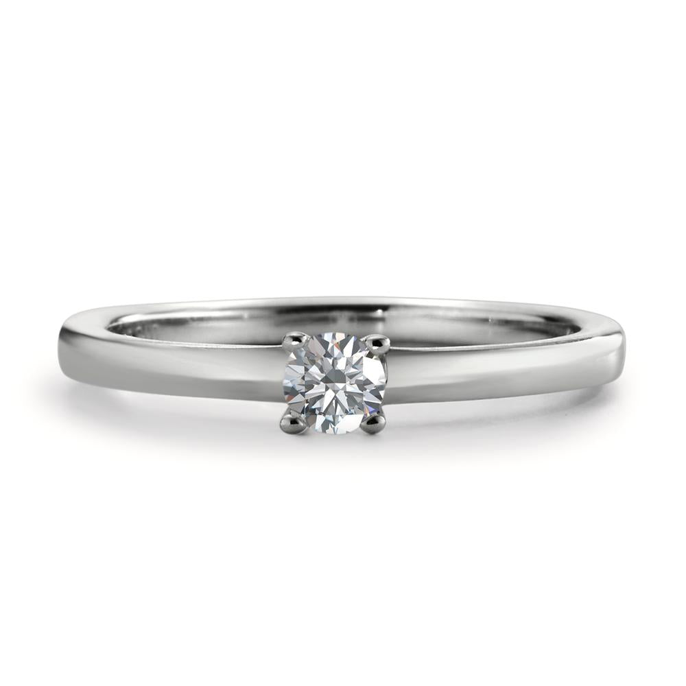 Solitär Ring 950 Platin Diamant weiss, 0.15 ct, Brillantschliff, w-si