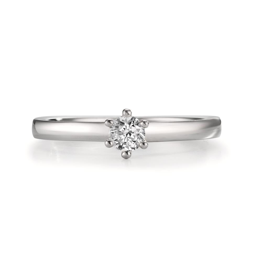 Solitär Ring 950 Platin Diamant weiss, 0.20 ct, Brillantschliff, w-si