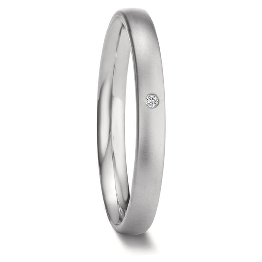 Partnerring Edelstahl Diamant 0.01 ct, w-si