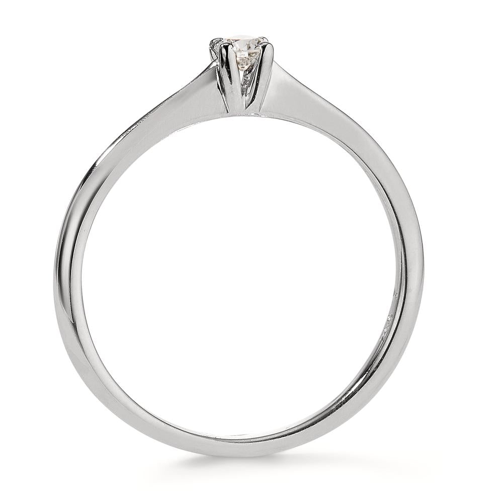 Solitär Ring 750/18 K Weissgold Diamant 0.10 ct, w-si