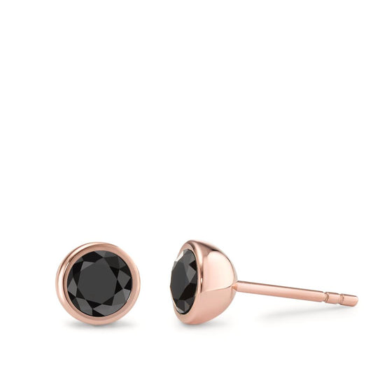 Ohrstecker Joy Roségold mit Zirkonia Ultra Black, Ø7mm