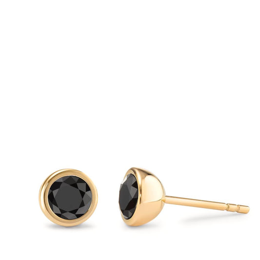 Ohrstecker Joy Gold mit Zirkonia Ultra Black, Ø7mm