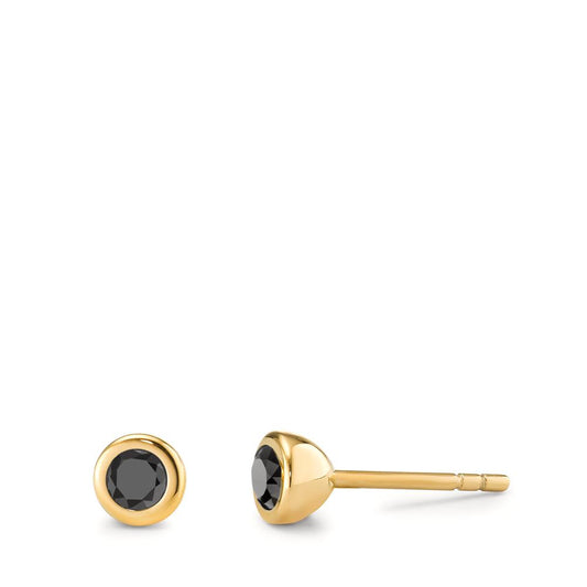 Ohrstecker Joy Gold mit Zirkonia Ultra Black, Ø5mm