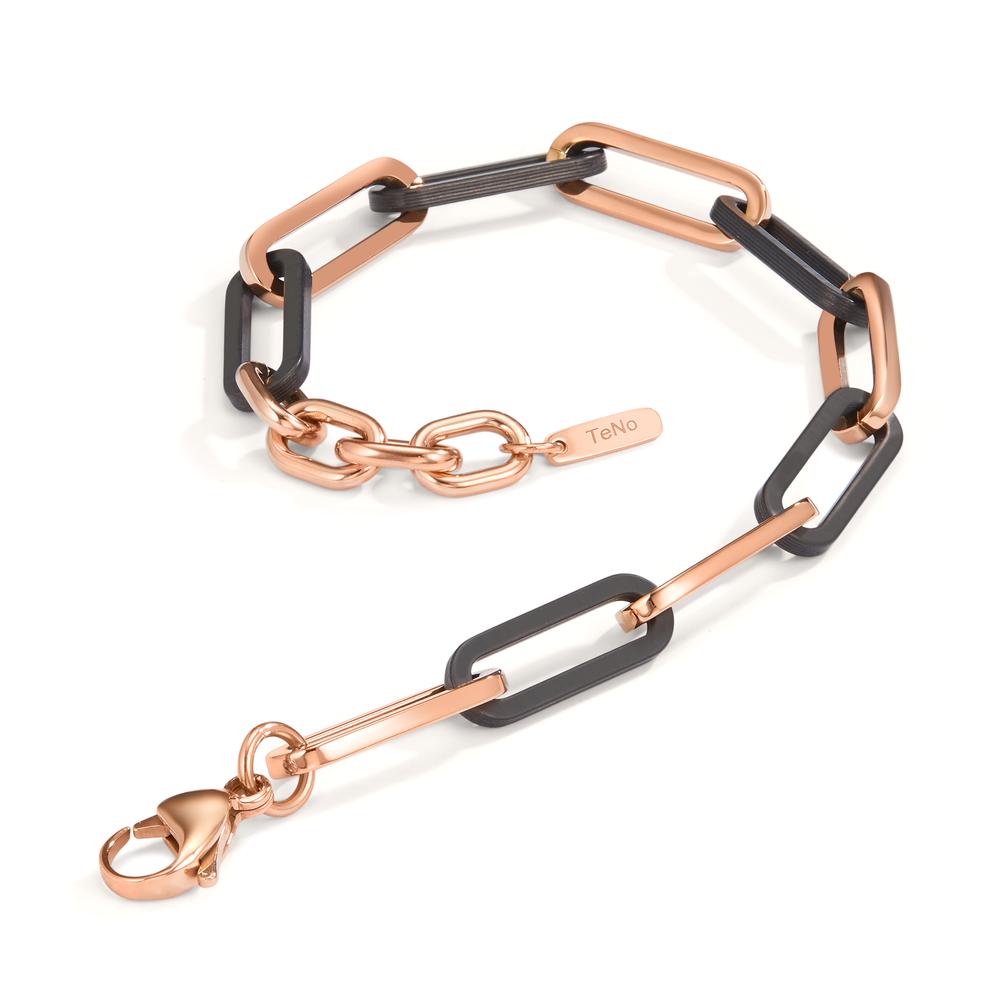 Armband Soho Rosé aus Edelstahl mit Carbon, verstellbar bis