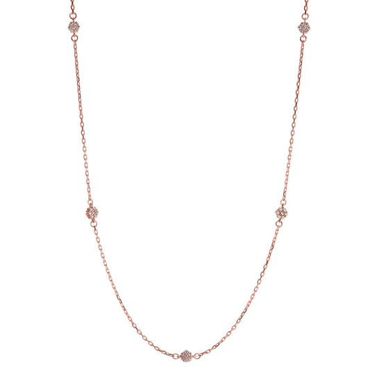 Collier 585/14 K Rotgold Zirkonia 35 Steine verstellbar