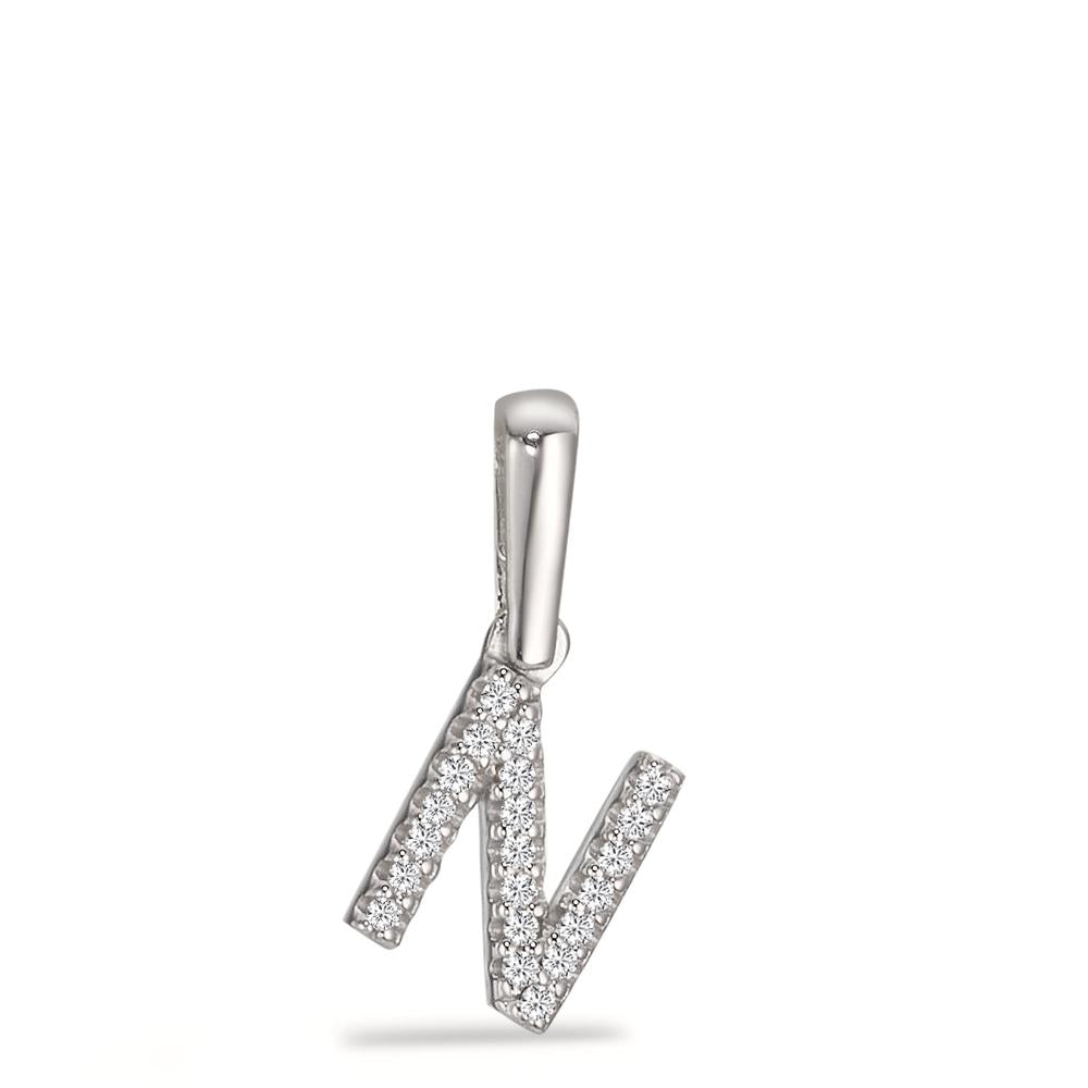 Anhänger 585/14 K Weissgold Diamant 0.032 ct, w-si Buchstabe