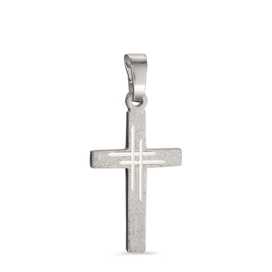 Anhänger Silber rhodiniert Kreuz