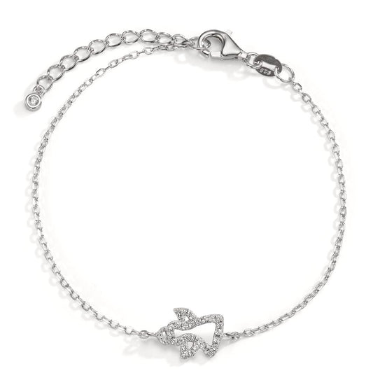 Armband Silber Zirkonia rhodiniert Engel 16-20 cm verstellbar