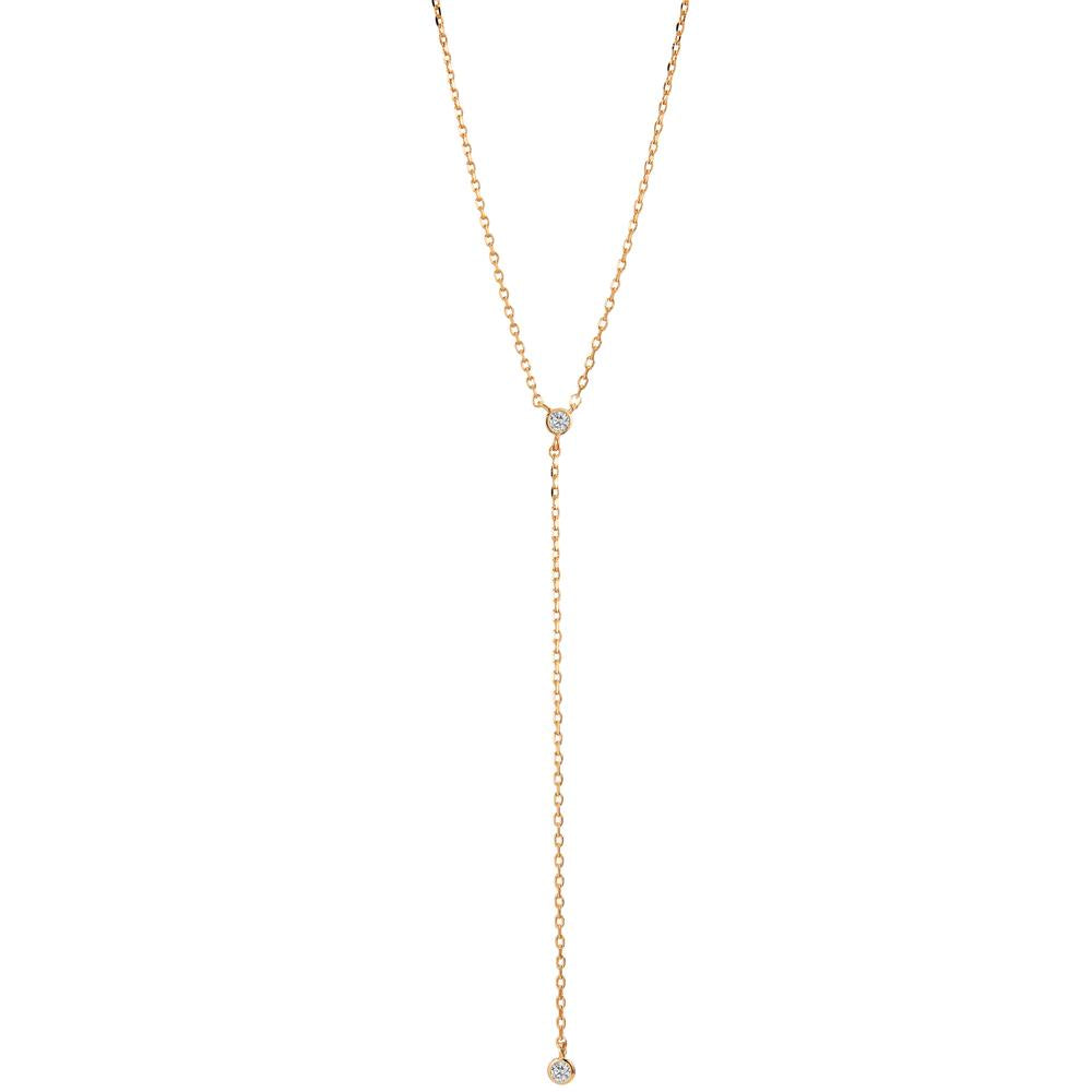 Y-Collier Bronze Zirkonia vergoldet 40-45 cm verstellbar