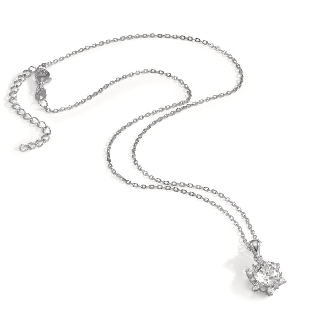 Collier Silber Zirkonia 13 Steine rhodiniert Stern verstellbar Ø11.5 mm