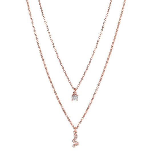 Collier Silber Zirkonia 13 Steine rosé vergoldet Schlange verstellbar