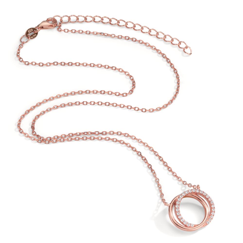 Collier Silber Zirkonia rosé vergoldet verstellbar Ø14 mm