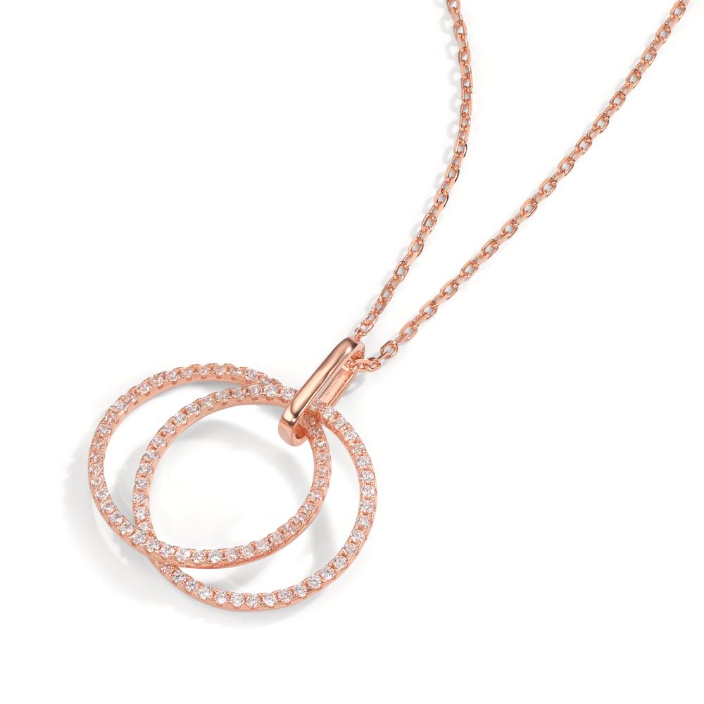 Collier Silber Zirkonia rosé vergoldet verstellbar Ø20 mm