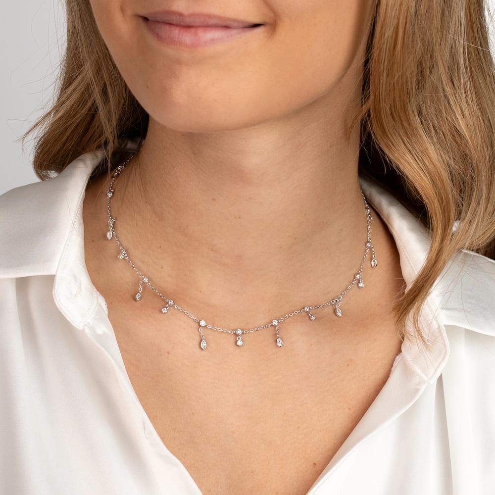 Choker-Collier Silber rhodiniert 31-39 cm verstellbar