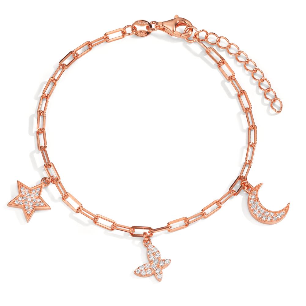 Armband Silber Zirkonia rosé vergoldet verstellbar