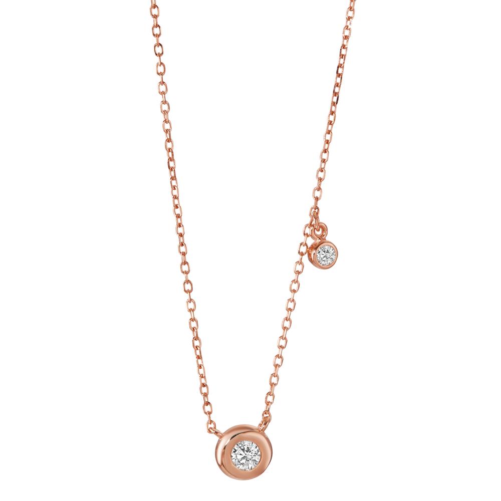 Collier Silber Zirkonia 2 Steine rosé vergoldet verstellbar