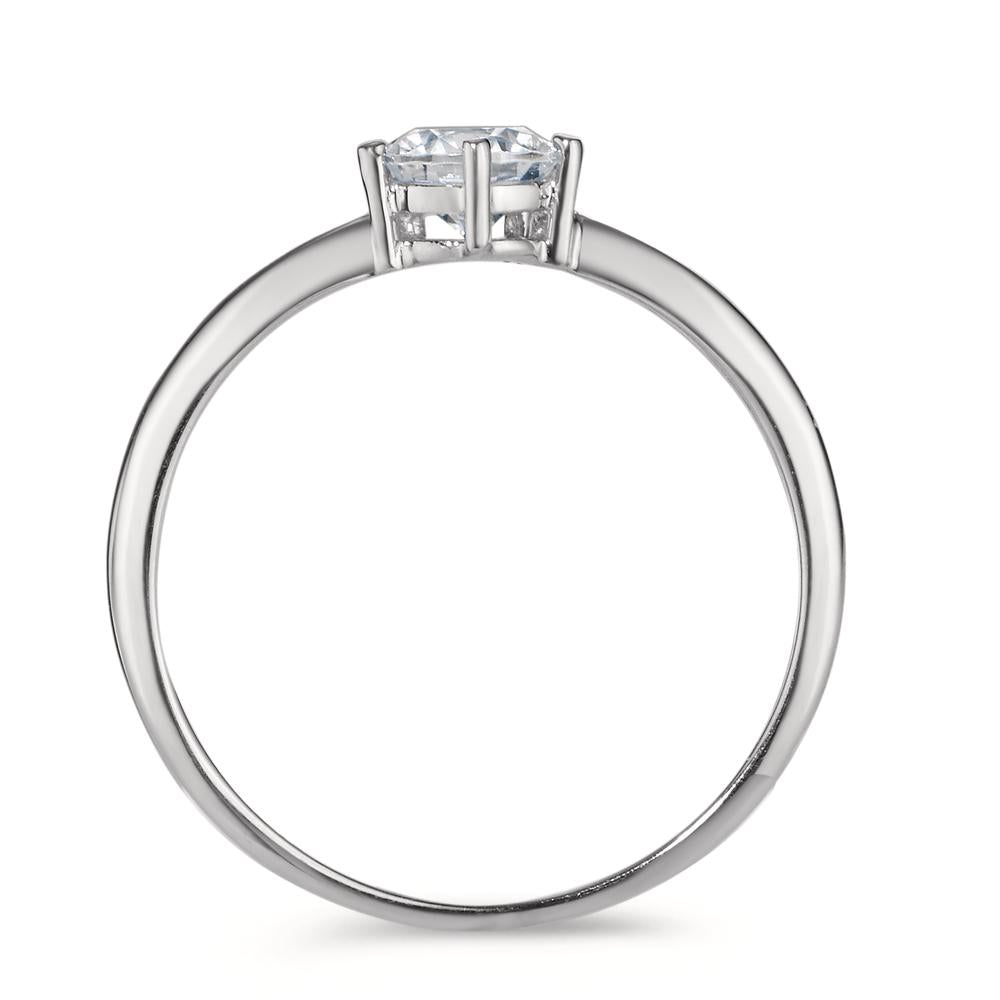 Solitär Ring 750/18 K Weissgold Zirkonia Ø5.5 mm