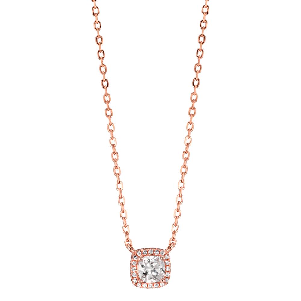 Collier Silber Zirkonia rosé vergoldet 40-45 cm verstellbar