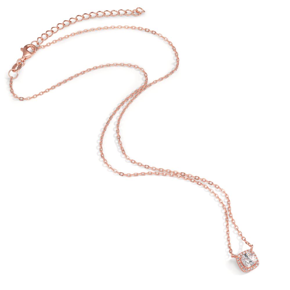 Collier Silber Zirkonia rosé vergoldet 40-45 cm verstellbar