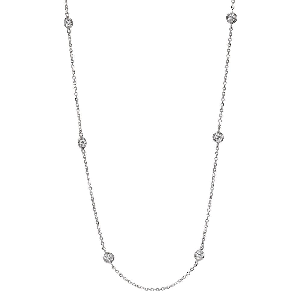 Collier 585/14 K Weissgold Zirkonia 9 Steine 42-45 cm verstellbar