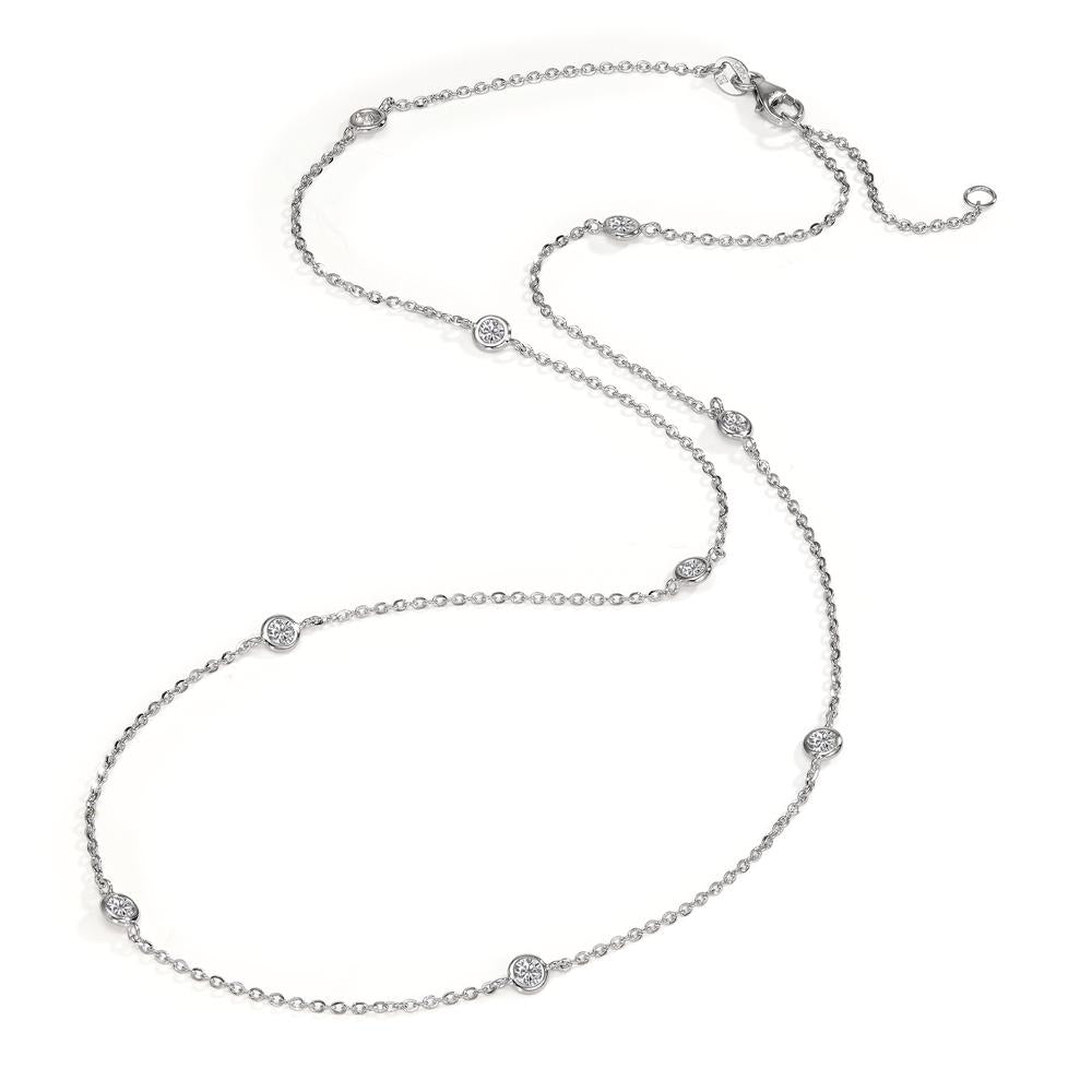 Collier 585/14 K Weissgold Zirkonia 9 Steine 42-45 cm verstellbar