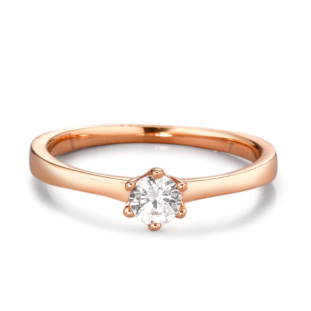 Solitär Ring 375/9 K Rosegold Zirkonia