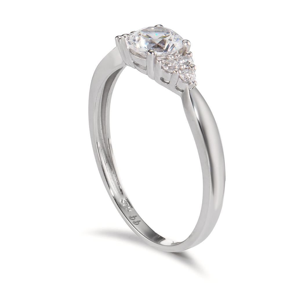 Fingerring 375/9 K Weissgold Zirkonia 7 Steine, 4.5 mm