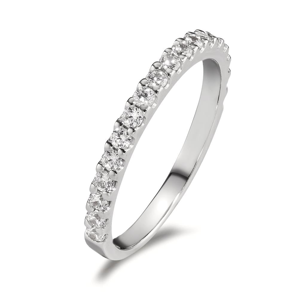 Memory Ring 375/9 K Weissgold Zirkonia 19 Steine