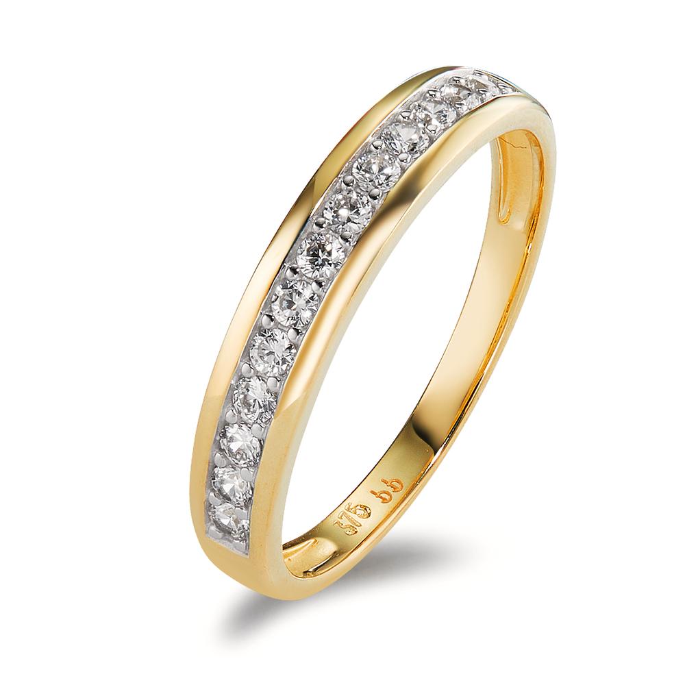 Memory Ring 375/9 K Gelbgold Zirkonia 13 Steine