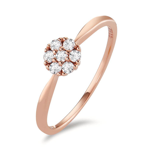 Fingerring 375/9 K Rosegold Zirkonia 7 Steine Ø5.5 mm