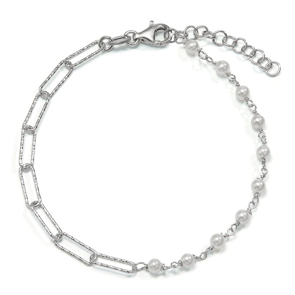 Armband Silber rhodiniert Muschelperle verstellbar