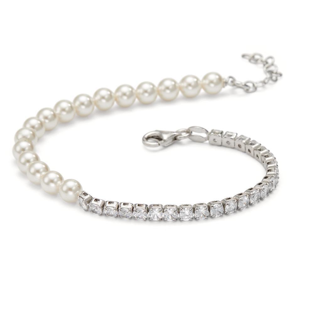 Armband Silber Zirkonia 23 Steine rhodiniert shining Pearls verstellbar