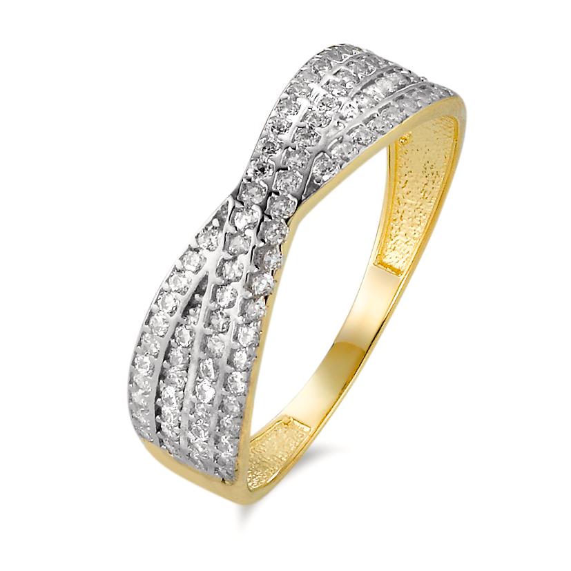 Fingerring 375/9 K Gelbgold Zirkonia bicolor