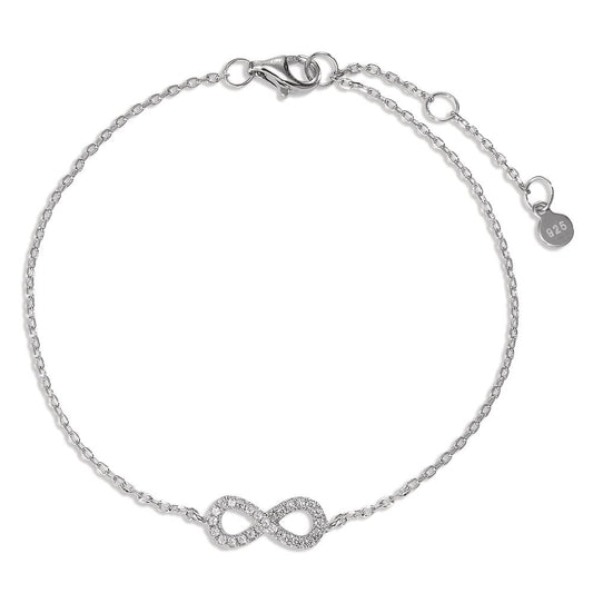 Armband Silber Zirkonia rhodiniert Infinity 16-20 cm verstellbar