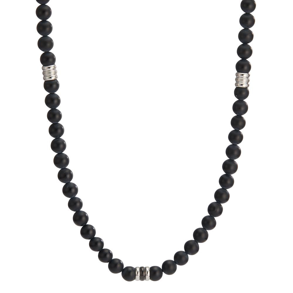 Collier Edelstahl Achat schwarz Ø6.5 mm